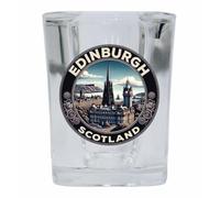 R and R Imports Edinburgh Scotland Souvenir 2 Ounce Shot Glass Square Single