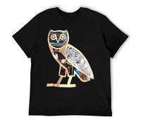 R&B Hip-Hop Music Graphic Tee, Vintage Owl Logo Design, 2010s Rap Inspired Streetwear Men's T-Shirt Black-Style 3XL
