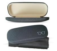 R&B Sports & Leisure Black Hard Shell Glasses Case for Women, Men and Kids, Spectacle Case, Sunglasses Case with Linen Cloth Covering