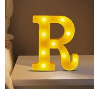 (R) Christmas Ornament Novelty Decorations LED Letter Lights Sign Light Up For Home Party Decoration Light Up Letters Alphabet Letter Sign Battery Powered