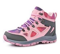 R CORD Girls Water Resistant Hiking Boots Anti Collision Non Slip Athletic Outdoor Ankle Walking Shoes Pink 12 UK Child