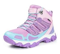 R CORD Lace Up Kids Hiking Boots Waterproof Breathable with Anti-Slip Sole,Durable Ankle Support Outdoor Boots for Girls, Secure Lace Fit for School, Playground, Family Hikes, and Rainy Day Play