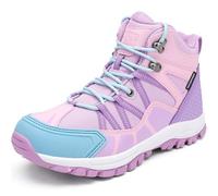 R CORD Lace Up Waterproof Kids Hiking Boots with Anti Slip Sole, Protective Toe Cap and Ankle Support Long-Lasting Outdoor Boots for Boys Girls, Secure Lace Fit for Family Hikes, State Park Trails