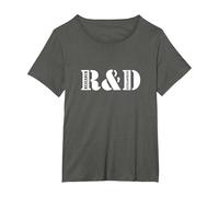 R & D Research and Development T-Shirt, Women's Plus, Asphalt Grey, 6X