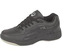 R DEK, T187A-9 Orleans Mens Leather Wider Fitting Trainer Black Size 9 UK