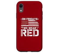 R.E.D On Fridays We Wear Red US Flag Military Remember Case for iPhone XR
