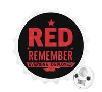 R.E.D Remember Everyone Deployed 2 in 1 Magnetic Beer Bottle Opener Fridge Magnets Easy Storage Gift for Men Women White-Style