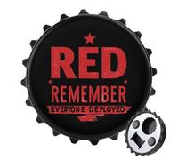 R.E.D Remember Everyone Deployed 2 in 1 Magnetic Beer Bottle Opener Fridge Magnets Easy Storage Gift for Men Women Black-Style
