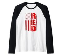 R.E.D. Remember Everyone Deployed Military Service Veterans Raglan Baseball Tee