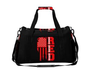 R.E.D Remember Everyone Deployed Red Friday 4 Gym Duffle Bag Travel Carry On Weekender Storage Tote for Sports Fitness Workout