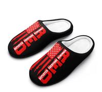 R.E.D Remember Everyone Deployed Red Friday 4 Men's House Slippers Indoor Outdoor Slip On Shoes with Rubber Sole 7-8（40-41）