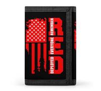 R.E.D Remember Everyone Deployed Red Friday 4 Men's Trifold Wallet Slim Minimalist ID Credit Holder