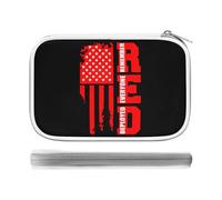 R.E.D Remember Everyone Deployed Red Friday 4 Pencil Case Holder Pouch Stationery Pen Bag PU Leather Organizer