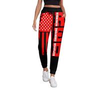 R.E.D Remember Everyone Deployed Red Friday 4 Women's Joggers Sweatpants Athletic Yoga Pants with Pockets Leggings M