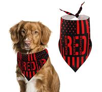 R.E.D Remember Everyone Deployed Red Friday Funny Dog Bandana Triangle Scarves for Small Medium Large Cat Puppies Pet