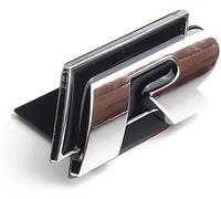 R Front Rear Badge Emblems Front Grille Bumper Rear Trunk Emblem - 3D Metal Nameplate Car Decal Logo Sticker Auto Accessories Fit For Passat Golf R Logo(Size:Front,Color:black/Silver)