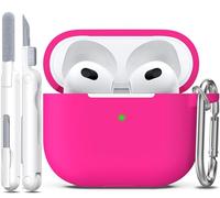 R-fun Compatible with AirPods 3 Case Cover, Soft Silicone Protective Case Compatible with Apple Airpod 3rd Generation 2021 with Cleaner Kit & Keychain, Sky Blue
