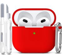 R-fun Compatible with AirPods 3 Case Cover, Soft Silicone Protective Case Compatible with Apple Airpod 3rd Generation 2021 with Cleaner Kit & Keychain, Avocado