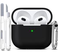 R-fun Compatible with AirPods 3 Case Cover, Soft Silicone Protective Case Compatible with Apple Airpod 3rd Generation 2021 with Cleaner Kit & Keychain, Banana violet
