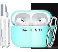 R-fun Compatible with AirPods Pro 2nd/1st Generation Case Cover with Cleaning kit, Full Protective Silicone for Apple AirPods Pro 2023/2022/2019 Charging Case[LED anteriore visibile],Night glow