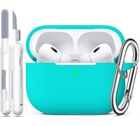 R-fun Compatible with AirPods Pro 2nd/1st Generation Case Cover with Cleaning kit, Full Protective Silicone for Apple AirPods Pro 2023/2022/2019 Charging Case[LED anteriore visibile],Teal