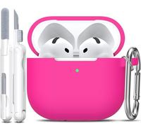 R-fun for AirPods 4 Case & AirPods 5 Case Soft Silicone -Rose Pink | Compatible with Apple AirPods 4th Generation & AirPods 5, Cleaning Kit & Keychain Included, Unisex All-around Protection