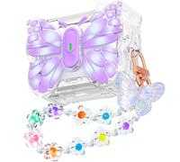 R-fun for AirPods Pro 2 Case Butterfly Artistry - Auto Pop-Up Lid & Kickstand Function, Military-Grade 360° Protection with Beautiful Bracelet & Cleaning Kit for AirPods Pro 2 Gen,Purple