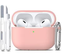 R-fun for AirPods Pro 2 Case Soft Silicone -Sand Pink | for Apple AirPods Pro 2nd/1st Generation (2019/2022/2023), Cleaning Kit & Keychain Included, Unisex All-around Protection