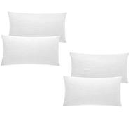 R&G 4 pack satin Stripe Pillow Protectors Pair Covers Cases with Zip Poly Cotton Hotel Quality Bedding Standard Size 19"x29"