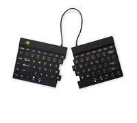 R-Go Split Keyboard, Anti Carpal Tunnel Keyboard, Ergonomic Design, 2 Part Design with Break Software, Ultra-Thin, QWERTY (US) Layout, Bluetooth 5.0, Compatible with Windows/Mac/Linux, Black