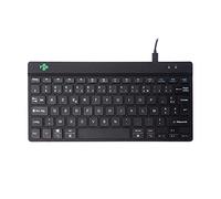 R-Go Tools Compact Break Keyboard - AZERTY (FR layout) - Featuring Break Indicator, Ergonomic Flat design, Wired USB-C/USB-A Connection - Windows/Mac/Linux Compatible