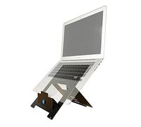 R-Go Tools Ergonomic Laptop Stand, Ultra-thin Aluminum, Adjustable Portable Notebook riser for desk, Compatible with 10-22" MacBook/Air Pro/Dell XPS/Lenovo, Support up to 11ibs, Black