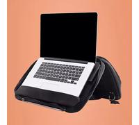 R-Go Tools Laptop bag R-Go Viva, full-grain leather, with integrated laptop stand, shoulder strap, 15.6-inch, black