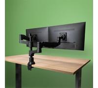 R-Go Tools Monitor arm R-Go Caparo Dual, for two monitors, adjustable with gas spring, 3-9 kg load capacity, 100% circular, black