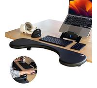 Armrest R-Go Ergonomic Symmetrical With Abdominal Cutout Soft Foam Black