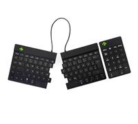 R-Go Wireless Bluetooth Keyboard and Numeric Keypad Combination - Ergonomic Split Keyboard - DE-QWERTZ - Rechargeable