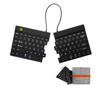 R-Go Wireless Bluetooth Keyboard with Bag - Ergonomic Split Keyboard - Rechargeable - US QWERTY - Felt Bag