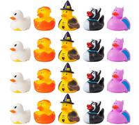 R HORSE 20PCS Halloween Rubber Ducks, Halloween Role Pack of Rubber Ducks, Pumpkin Mini Duck, Funny Float Ducks Bath Toys for Kids, Baby Showers Accessories, for Kids, Party Favors