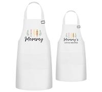 R HORSE 2Pcs Adults Kids Matching Apron Set Mommy and Me Adjustable Kitchen Apron with 2 Pockets Parent and Child Matching Gift for Mother's Day Women Daughter Cooking Baking Painting Training