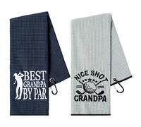 R HORSE 2Pcs Funny Golf Towel Gifts, Microfiber Embroidered Golf Towels for Bags with Clip, Sport Accessories Birthday for Men Women Golfer Fan