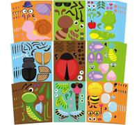 R HORSE 45pcs Make Your Own Bugs Stickers for Kids, Butterfly Beetle Bee Make a Face Stickers Games for School Rewards, Spring Insect Party Favor, DIY Mix and Match Bugs Summer Party Games