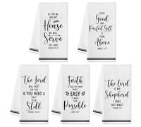 R HORSE 5Pcs Religious Christian Kitchen Dish Towel, Bible Verse Absorbent Quick Dry Cloth Dish Tea Towels, Reusable Bar Hand Dishcloths Home Holiday Decor Christian Gifts for Women Men Housewarming