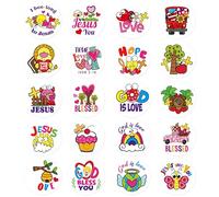 R HORSE 600PCS Christian Valentine’s Day Stickers for Kids Religious Prizes Sticker Catholic Child Drawn Scripture Religious Sticker Jesus Loves You Self Adhesive Paper Christian Sticker for Classroom