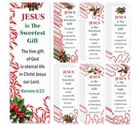 R HORSE 60Pcs Christmas Bible Verses Bookmark for Kid Reading, Double-Side | Jesus is The Sweetest Gift, The Legend of The Candy Cane Bookmarks, for Christmas Stocking Stuffer, Sunday School Reward