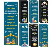 R HORSE Christmas Bible Verses Bookmarks - 60PCS Christmas Prayer Bookmarks for Kids John 3:16 Religious Christian Church Bible Bookmark Giveaways for Sunday School Xmas Party Favors for Classmates