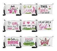 R HORSE Golf Makeup Bag 9PCS Ladies Golf Cosmetic Bags Golfing Survival Kit