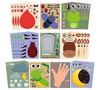 R HORSE Passover 10 Plagues Sticker - 40PCS Make Your Own Jewish Passover Frogs Sticker Craft Game for Kids School Reward DIY Pesach 10 Plagues Party Favor for Kids Holiday School Classroom Activities