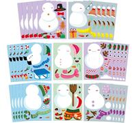 R HORSE Snowman Make-a-Face Sticker Sheets - 40PCS Make Your Own Winter Snowman Stickers Craft Games for Kids School Reward DIY Winter Christmas Party Favors for Kids Classroom Activities Home Project