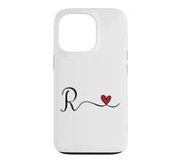 R Initial Heart Letter Monogram Gift Case for iPhone 13 Pro