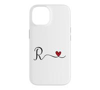 R Initial Heart Letter Monogram Gift Case for iPhone 14